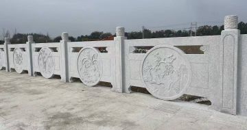 天水芝麻白河道栏杆 石材栏杆