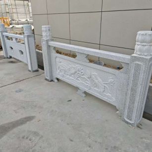 天水芝麻白河道栏杆 石材栏杆