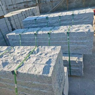 天水芝麻白自然面整石 坐凳