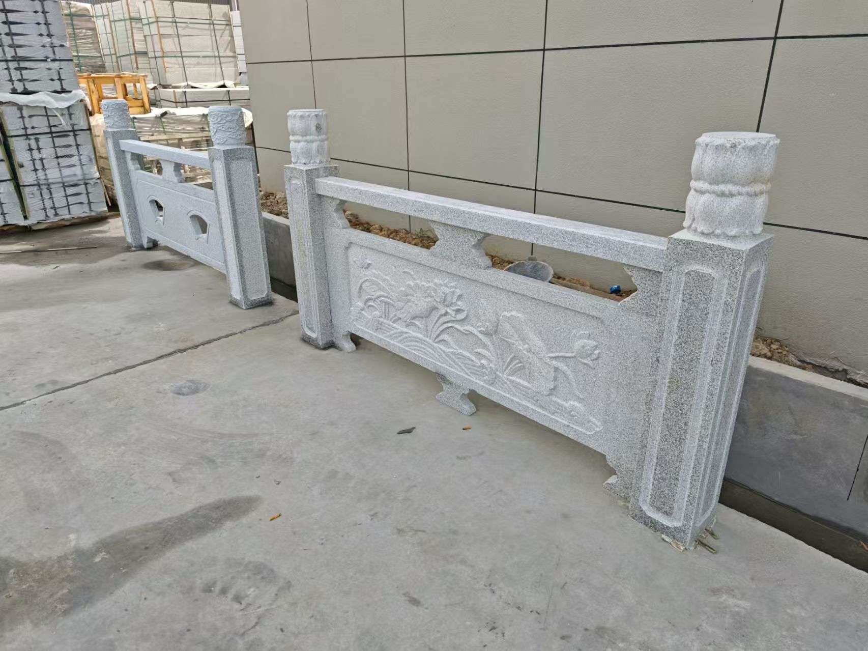 天水芝麻白河道栏杆 石材栏杆