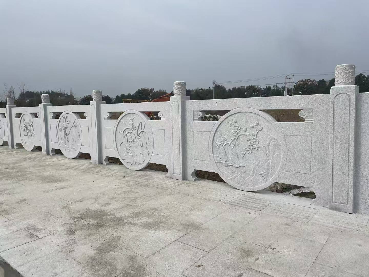 天水芝麻白河道栏杆 石材栏杆
