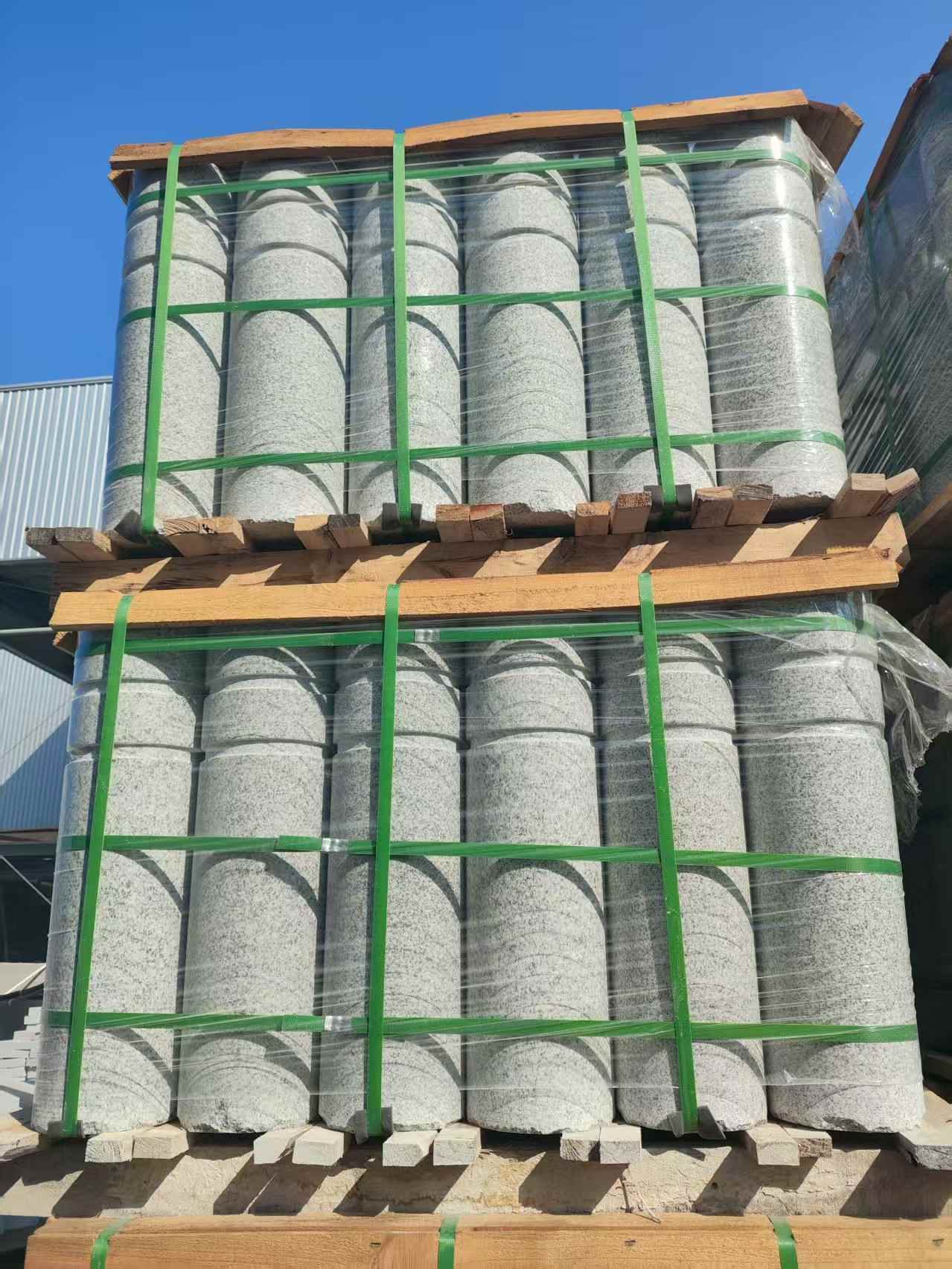 天水挡车柱芝麻白 挡车石